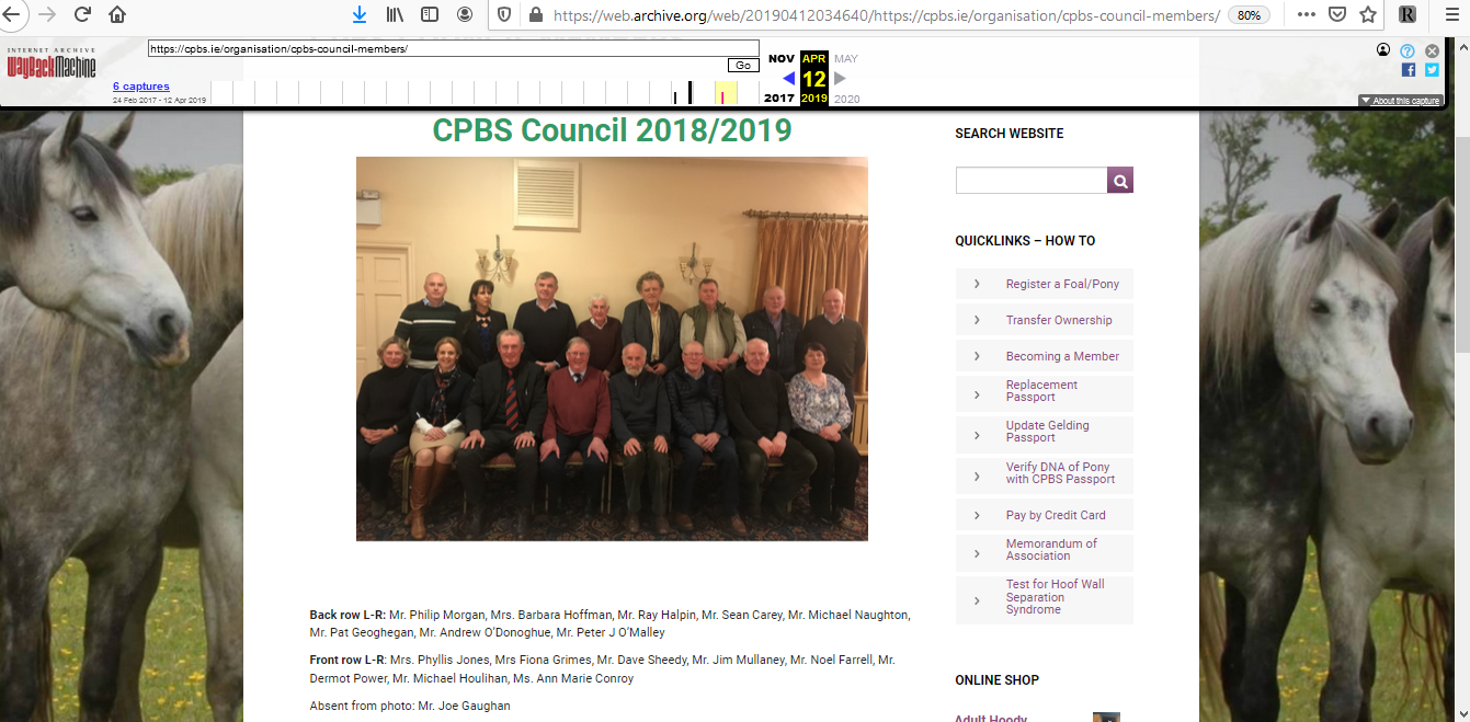 CPBS Council in a screengrab from the CPBS website, as recorded April 12, 2019, on the Wayback Machine